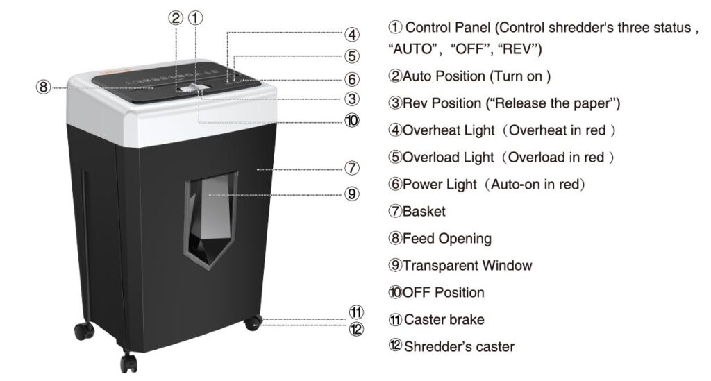 Bonsaii C169-B 14-Sheet Office Paper Shredder Features