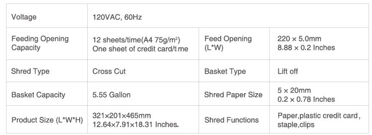 Bonsaii-paper-shredder-C275-A-Technical-Specifications-Image