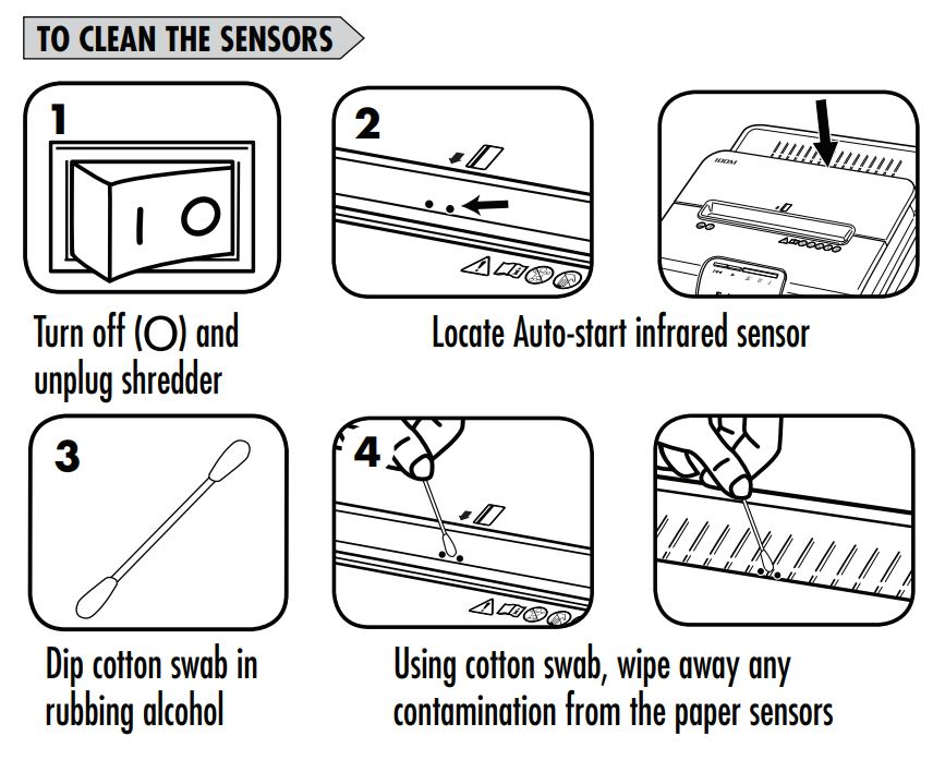 Fellowes-AutoMax-100M-paper-shredder-how-to-Clean-Sensors-image