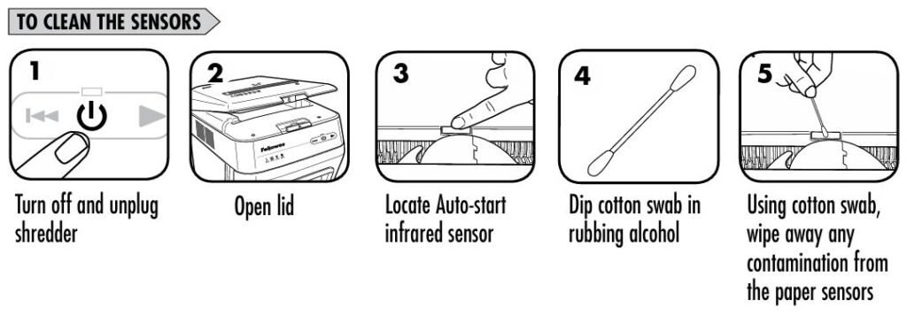Fellowes AutoMax 150C Shredder Cleaning the Sensors Guide
