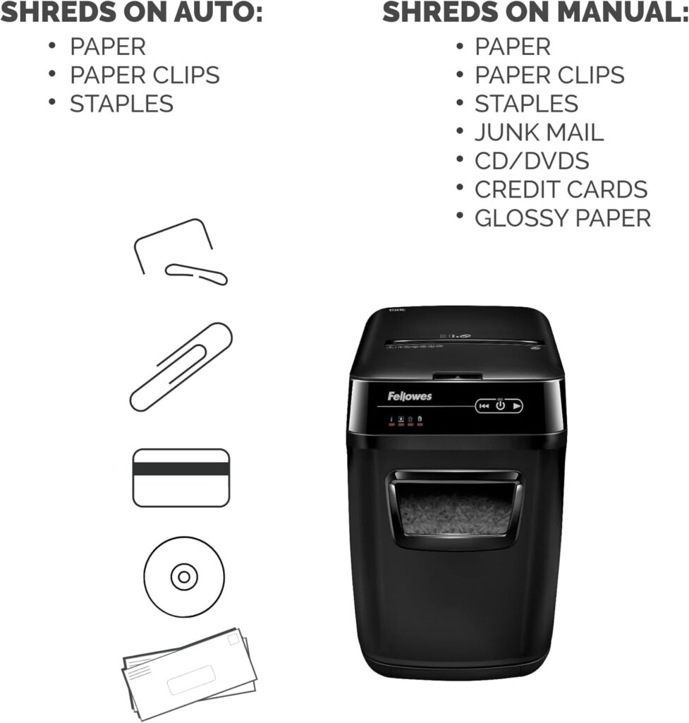 Fellowes AutoMax 150C Shredder Compatible Materials